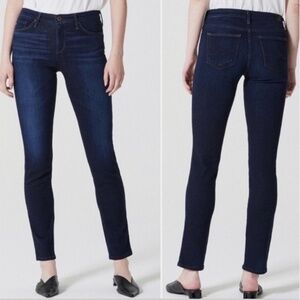 EUC AG Prima Midrise Cigarette Jean, Size 31R, dark wash, 30" length